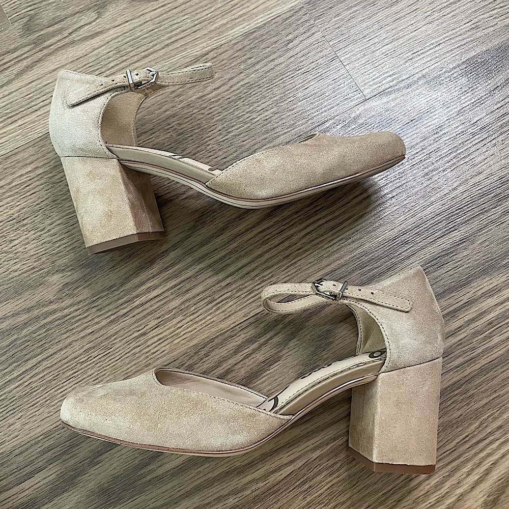 Sam Edelman Clover Pump - Oatmeal Kid Suede Leather